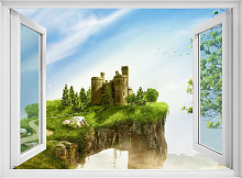 Фотообои замок Divino Decor Фотопанно 2-х полосные H-022